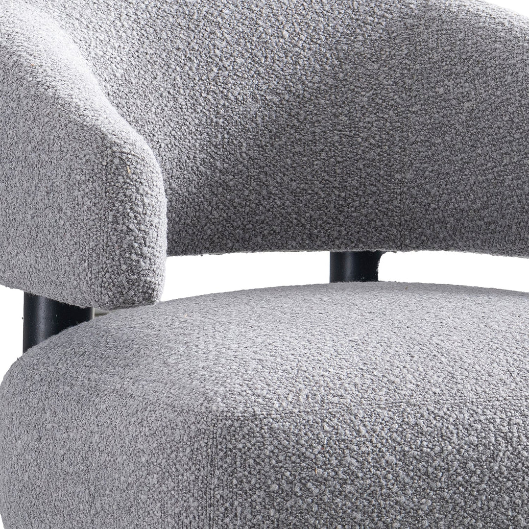 Modern boucle fabric 1 seater sofa miroo with context.