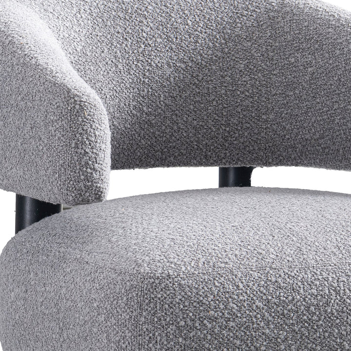 Modern boucle fabric 1 seater sofa miroo with context.