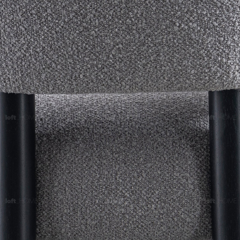 Modern boucle fabric 1 seater sofa miroo in details.