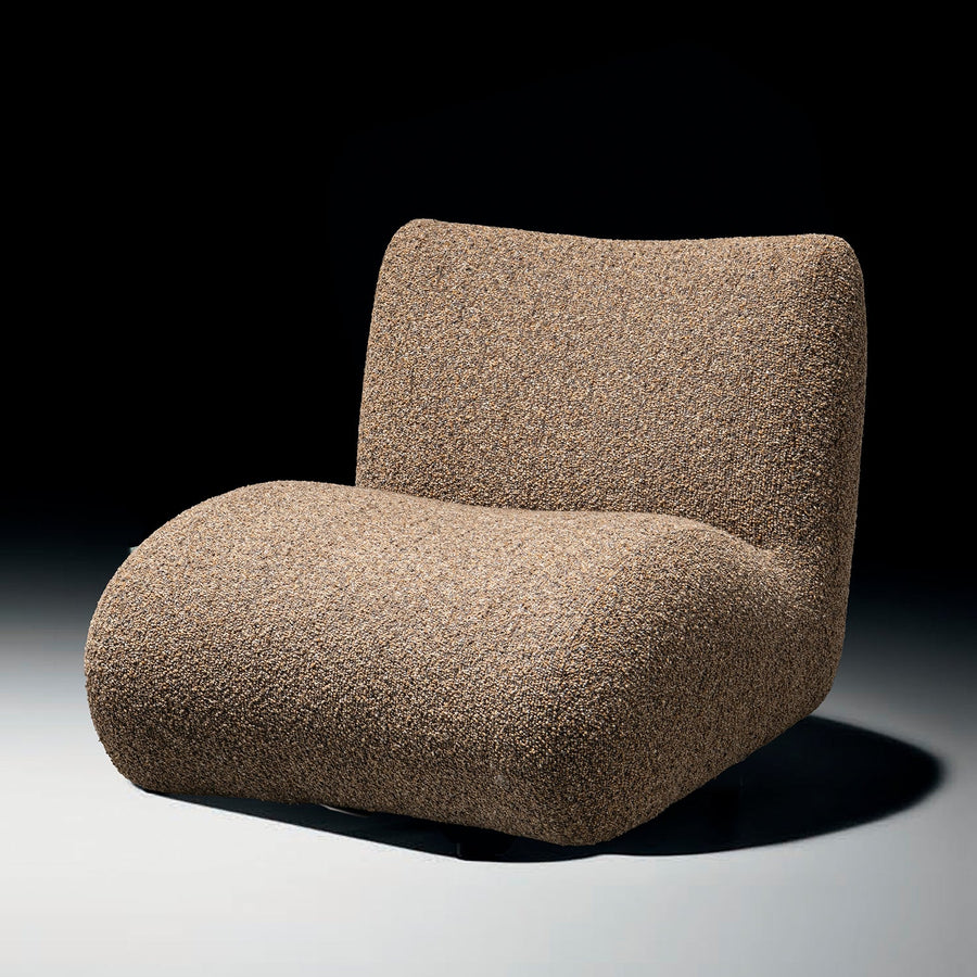 Cream boucle fabric 1 seater sofa pod primary product view.