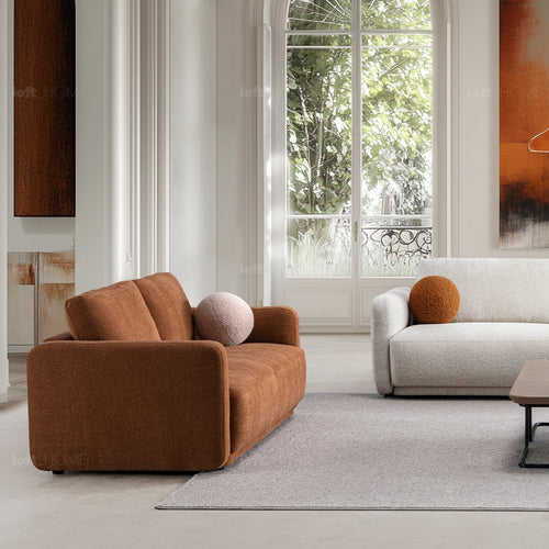 Modern Boucle Fabric 2 Seater Sofa RUSTY Good to Know Preview-1