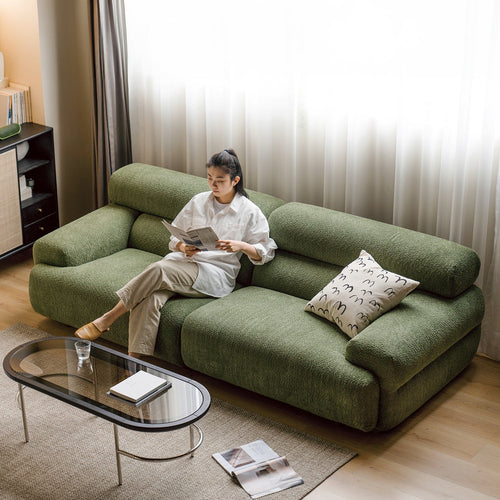 Modern Boucle Fabric 3 Seater Sofa SLEEPO Good to Know Preview-1