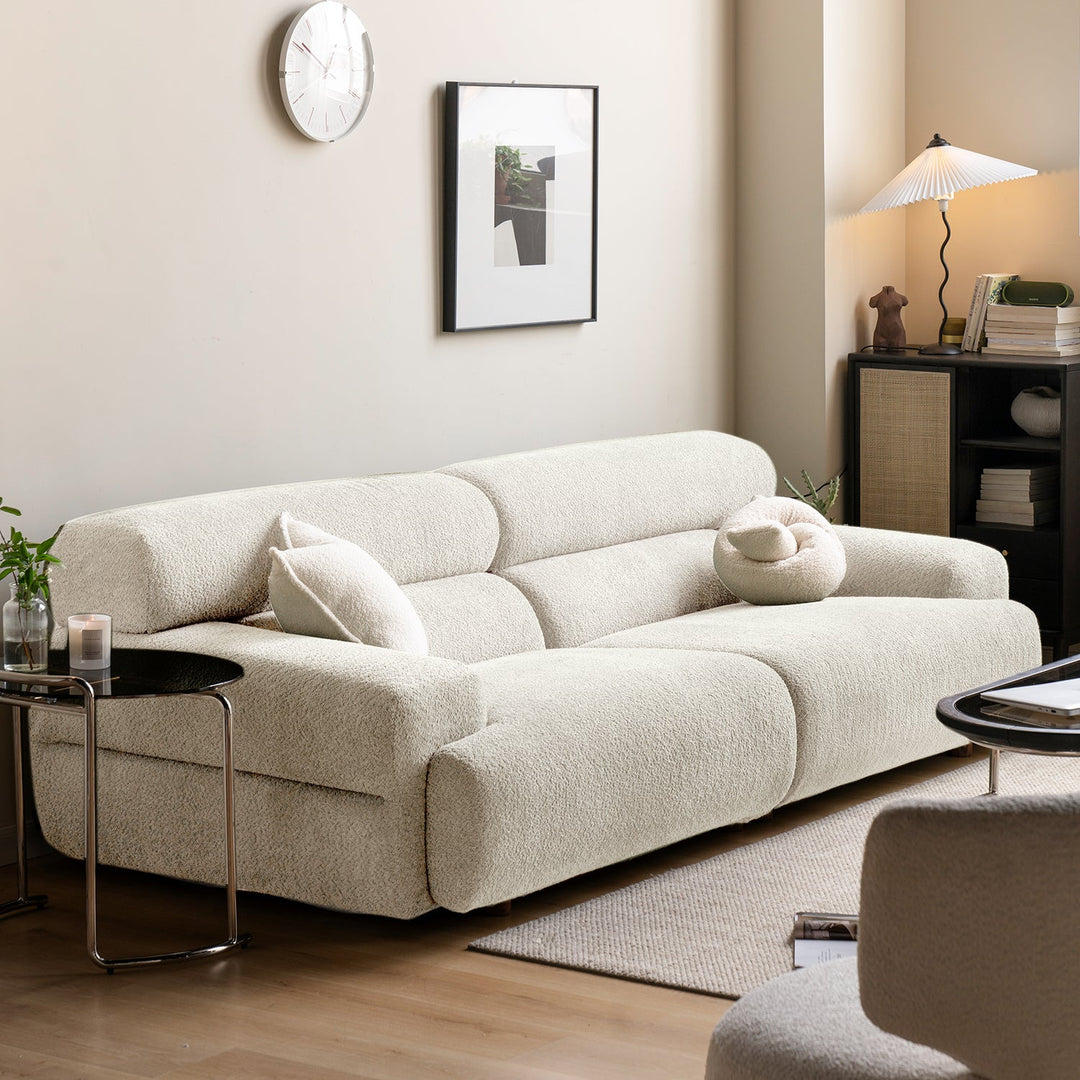 Modern boucle fabric 3 seater sofa sleepo detail 9.