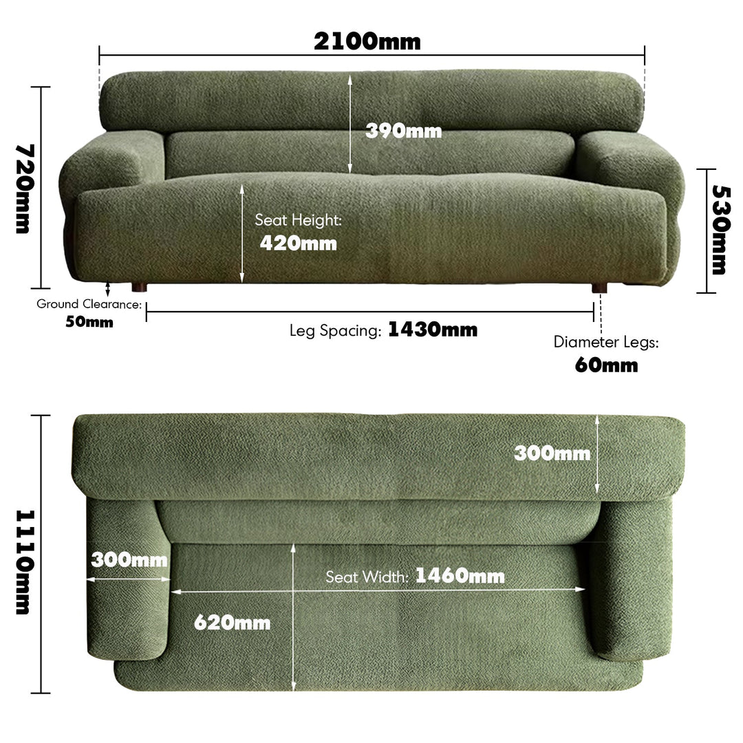 Modern Boucle Fabric 3 Seater Sofa SLEEPO