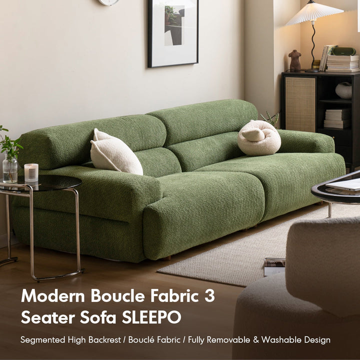 Modern Boucle Fabric 3 Seater Sofa SLEEPO