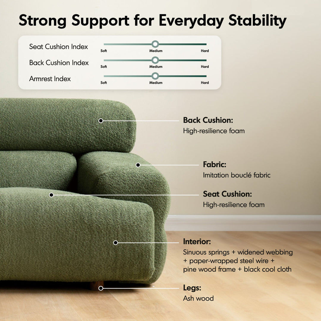 Modern Boucle Fabric 4 Seater Sofa SLEEPO