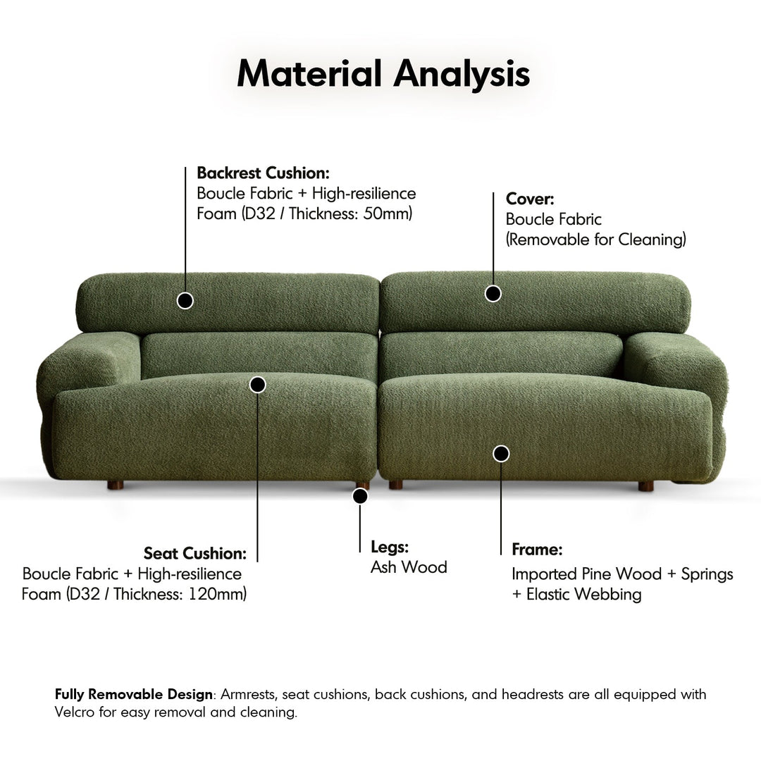 Modern boucle fabric 4 seater sofa sleepo detail 5.