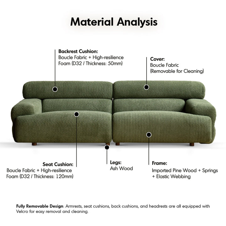 Modern boucle fabric 4 seater sofa sleepo detail 5.
