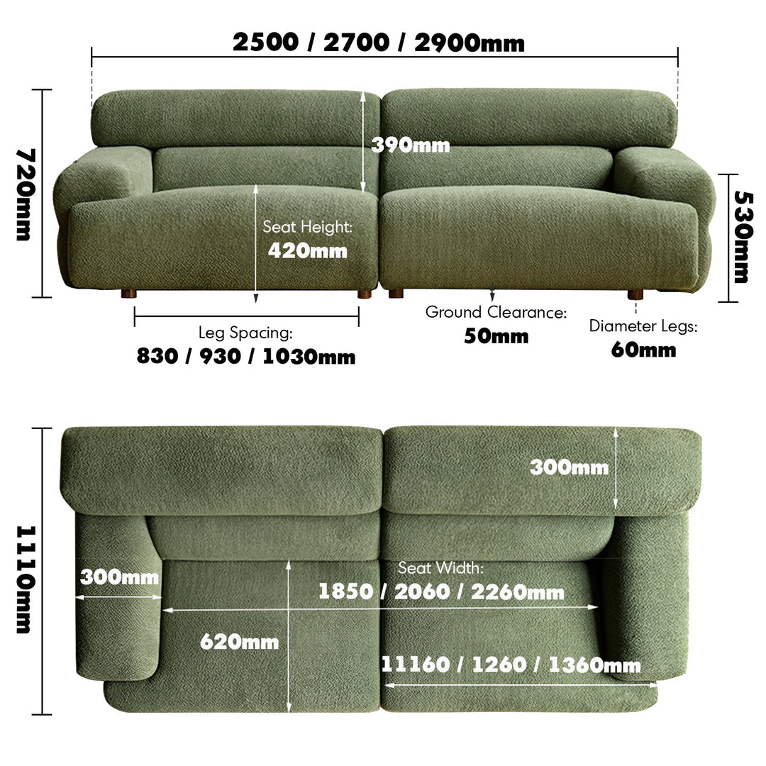 Modern Boucle Fabric 4 Seater Sofa SLEEPO