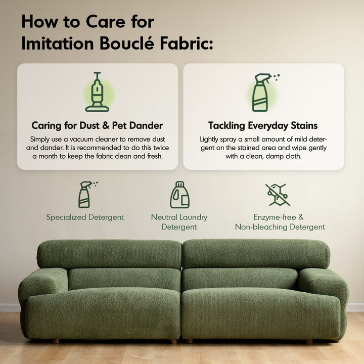 Modern Boucle Fabric 4 Seater Sofa SLEEPO