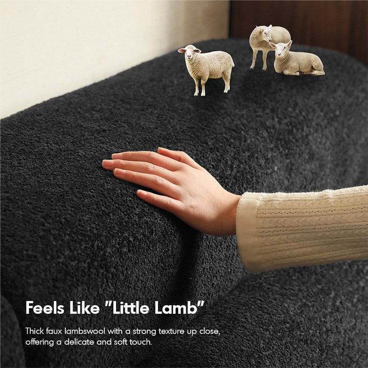 Cream boucle fabric electric functional 3 seater sofa bed sleepo detail 3.