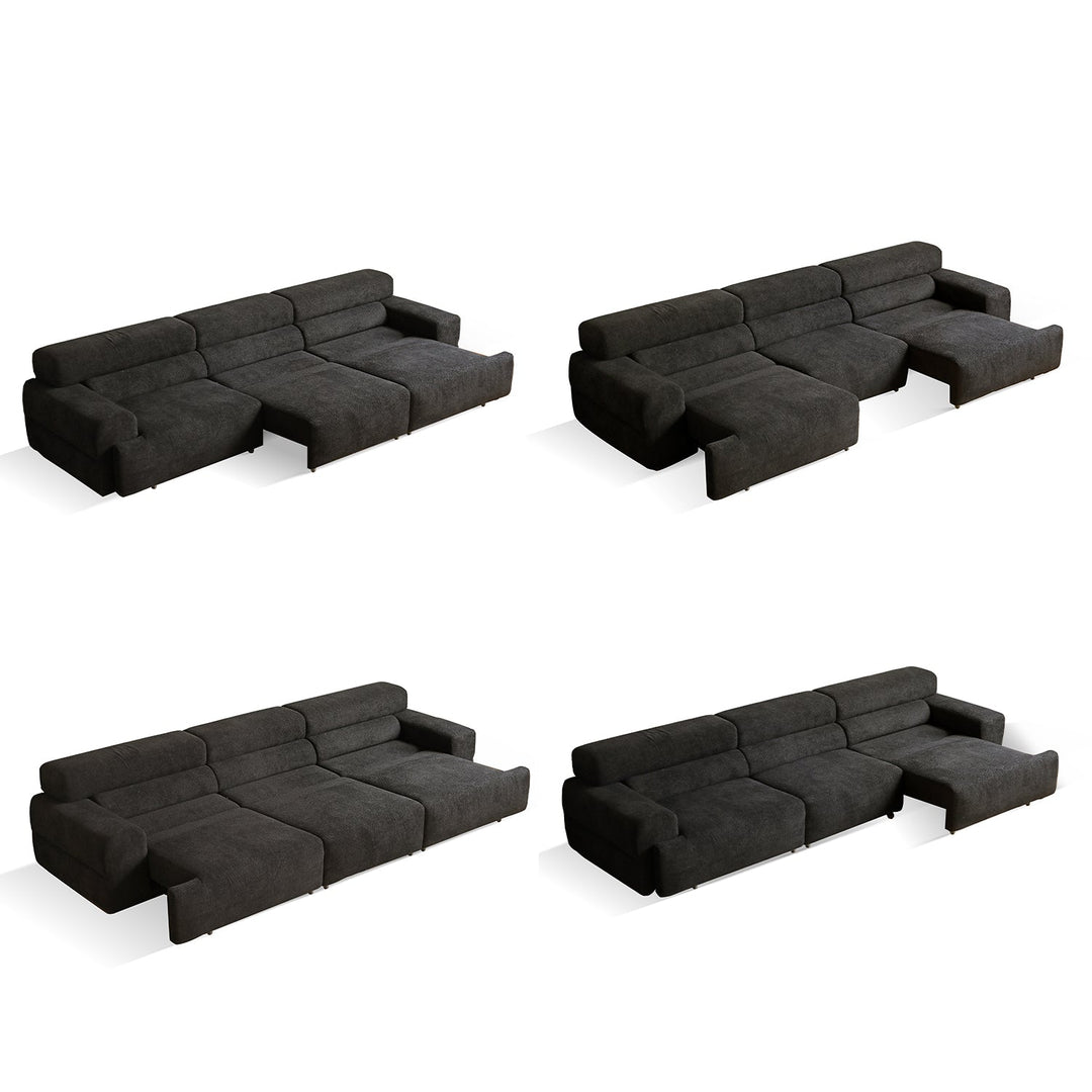 Cream boucle fabric electric functional 4 seater sofa bed sleepo detail 10.