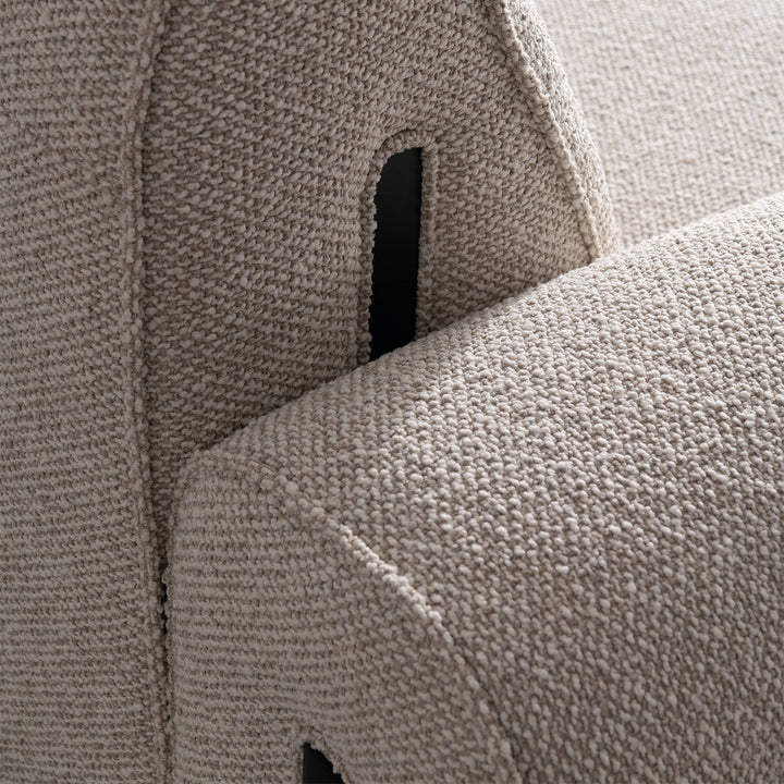 Minimalist boucle fabric modular 3 seater sofa colle conceptual design.