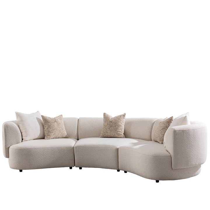 Scandinavian boucle fabric modular 4 seater sofa rene detail 1.