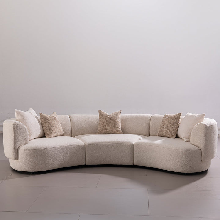 Scandinavian boucle fabric modular 4 seater sofa rene situational feels.