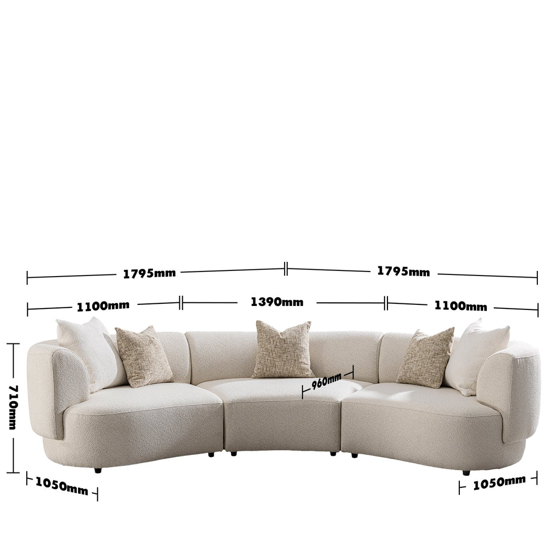 Scandinavian boucle fabric modular 4 seater sofa rene size charts.