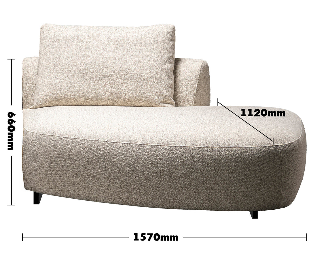 Cream Boucle Fabric Modular Chaise 2 Seater Sofa SERENE
