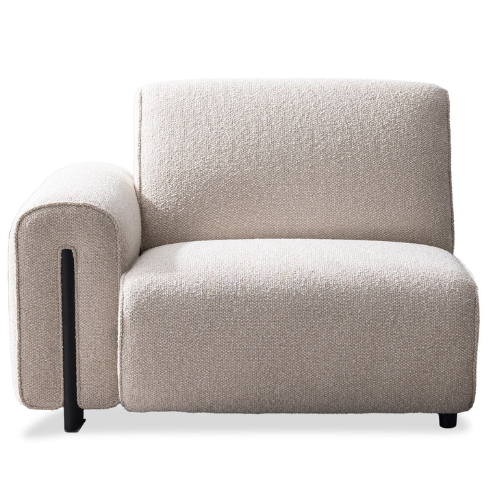 Minimalist boucle fabric modular corner 1 seater sofa colle conceptual design.