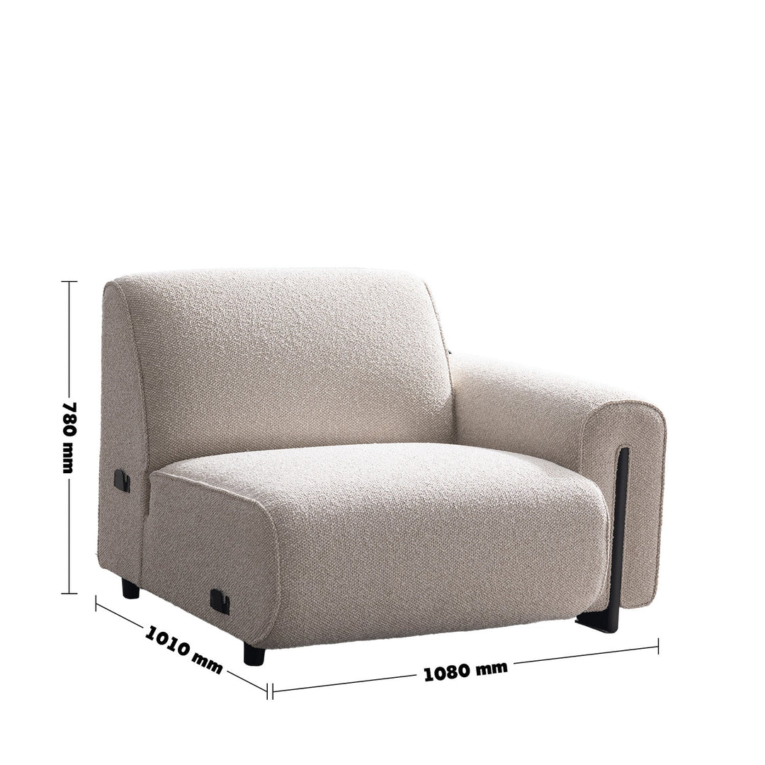 Minimalist Boucle Fabric Modular Corner 1 Seater Sofa COLLE