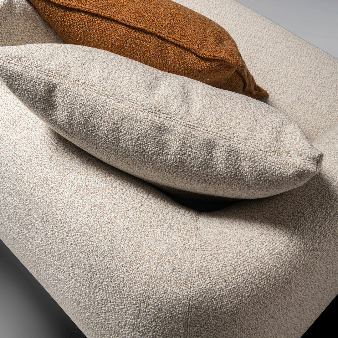 Cream Boucle Fabric Modular Corner 1 Seater Sofa SERENE