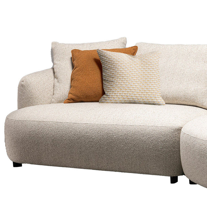 Cream Boucle Fabric Modular Corner 1 Seater Sofa SERENE