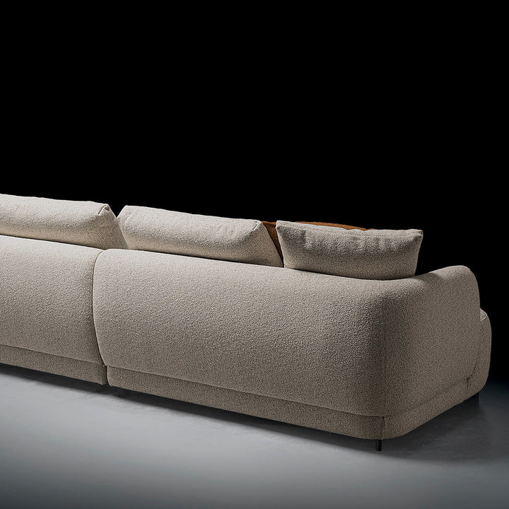 Cream Boucle Fabric Modular Corner 1 Seater Sofa SERENE