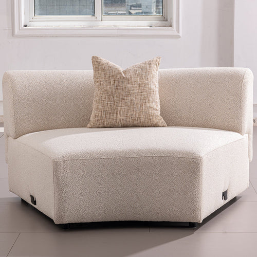 Scandinavian Boucle Fabric Modular Joint Connection 1 Seater Sofa RENE Good to Know Preview-1