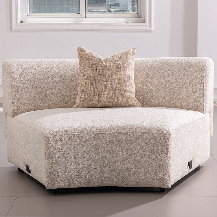 Scandinavian Boucle Fabric Modular Joint Connection 1 Seater Sofa RENE Good to Know Preview-1