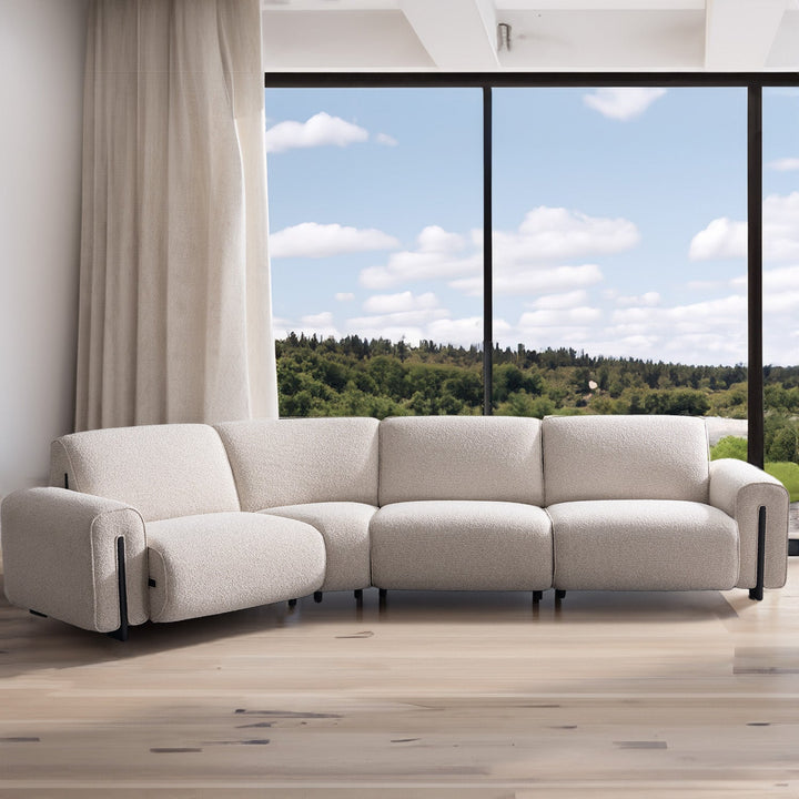 Minimalist Boucle Fabric Modular L Shape Sectional Sofa COLLE 3+L