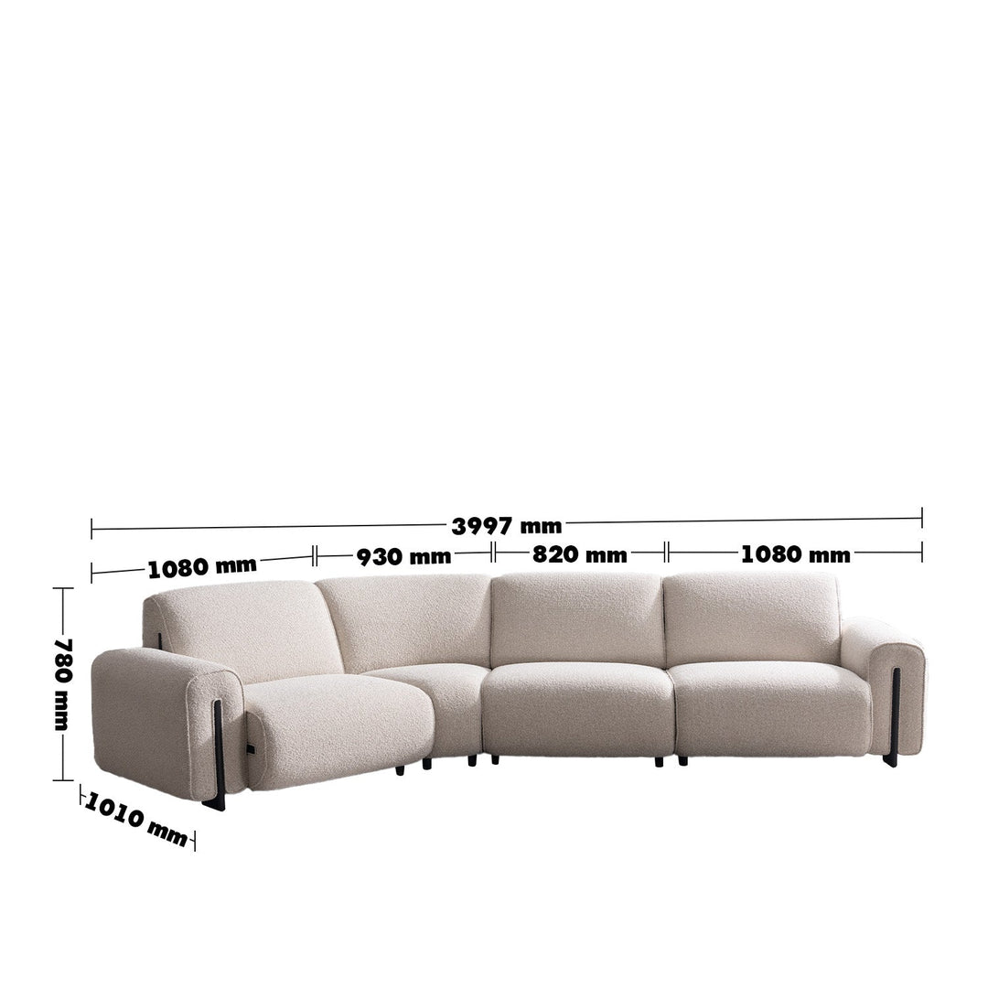Minimalist Boucle Fabric Modular L Shape Sectional Sofa COLLE 3+L