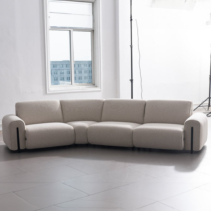 Minimalist Boucle Fabric Modular L Shape Sectional Sofa COLLE 3+L
