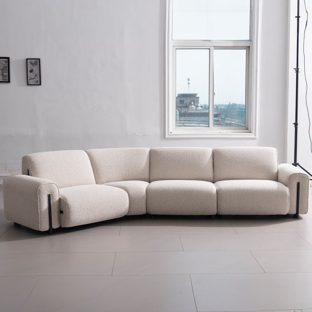 Minimalist Boucle Fabric Modular L Shape Sectional Sofa COLLE 3+L