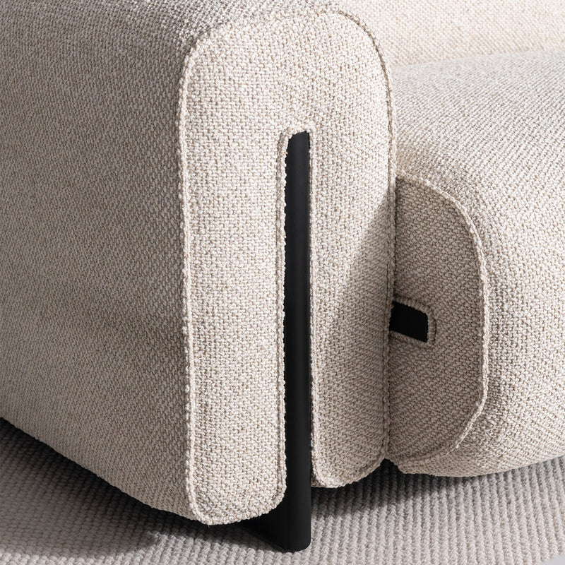 Minimalist boucle fabric modular l shape sectional sofa colle 4+l in still life.