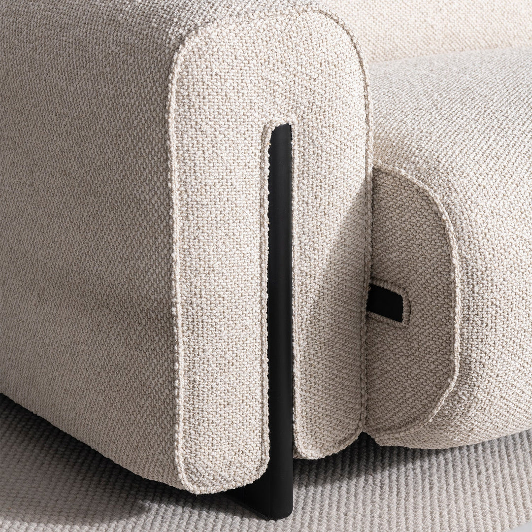 Minimalist boucle fabric modular l shape sectional sofa colle 4+l in still life.