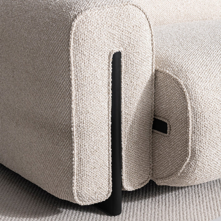 Minimalist boucle fabric modular l shape sectional sofa colle 4+l in still life.