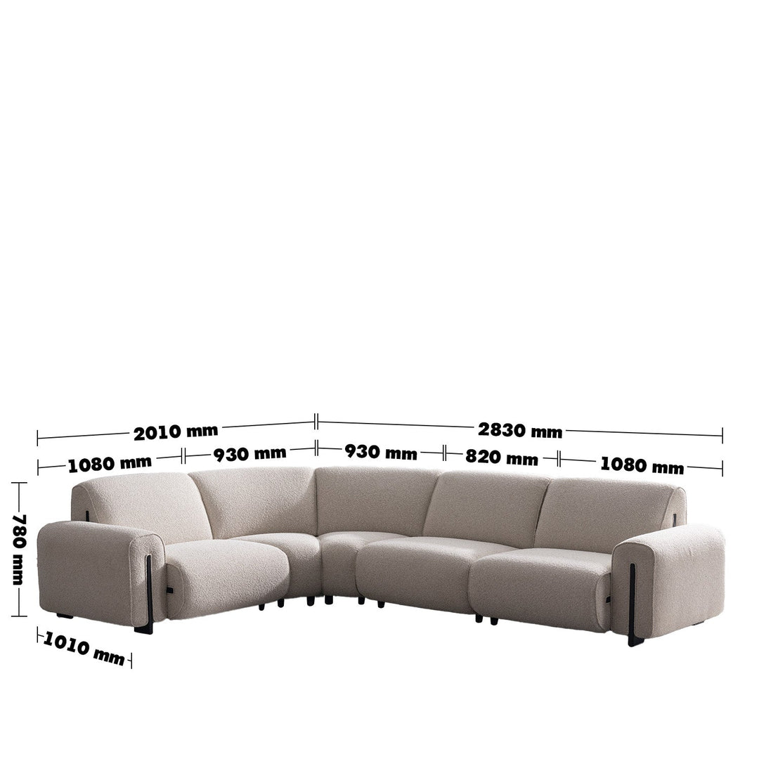 Minimalist Boucle Fabric Modular L Shape Sectional Sofa COLLE 4+L