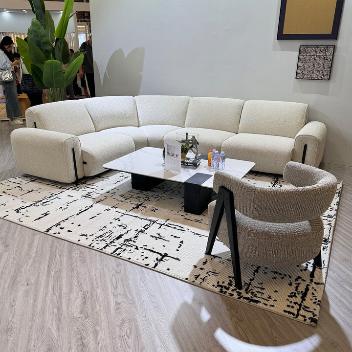 Minimalist Boucle Fabric Modular L Shape Sectional Sofa COLLE 4+L