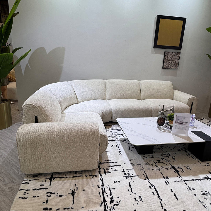 Minimalist Boucle Fabric Modular L Shape Sectional Sofa COLLE 4+L