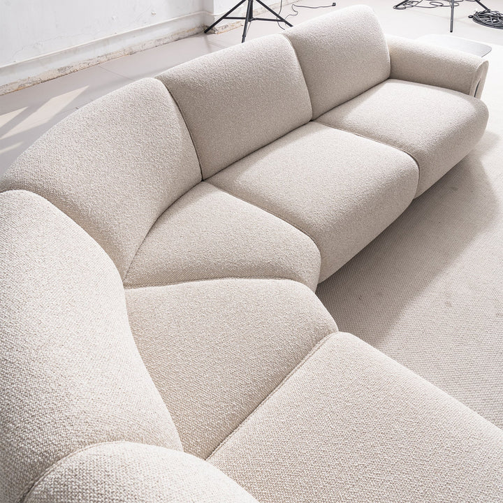Minimalist Boucle Fabric Modular L Shape Sectional Sofa COLLE 4+L