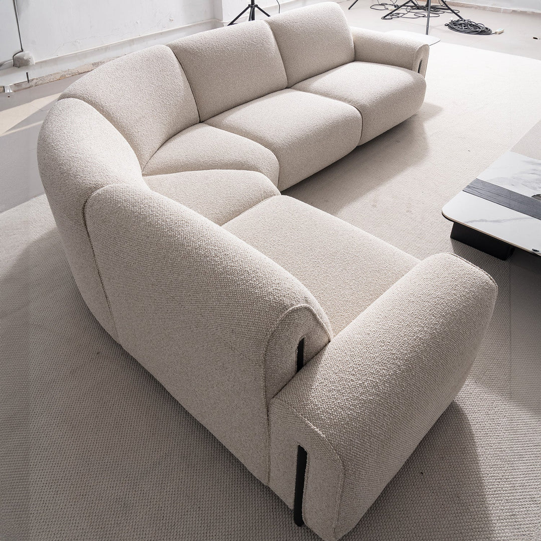 Minimalist Boucle Fabric Modular L Shape Sectional Sofa COLLE 4+L