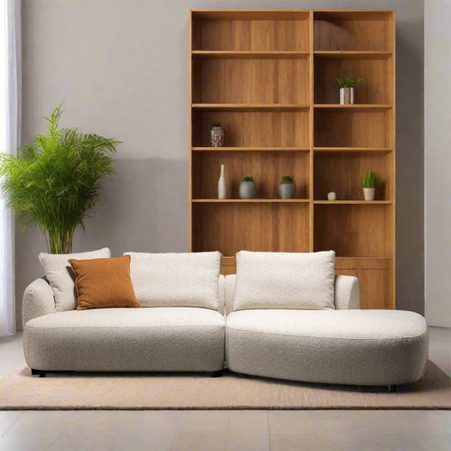Cream Boucle Fabric Modular L Shape Sectional Sofa SERENE 2+L Good to Know Preview-1