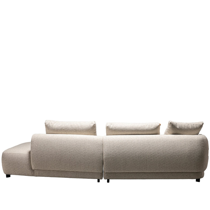 Cream boucle fabric modular l shape sectional sofa serene 2+l in still life.