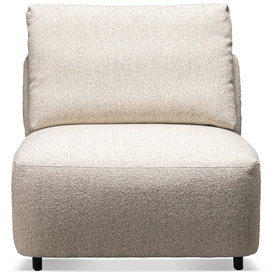 Cream boucle fabric modular l shape sectional sofa serene 3+l in still life.