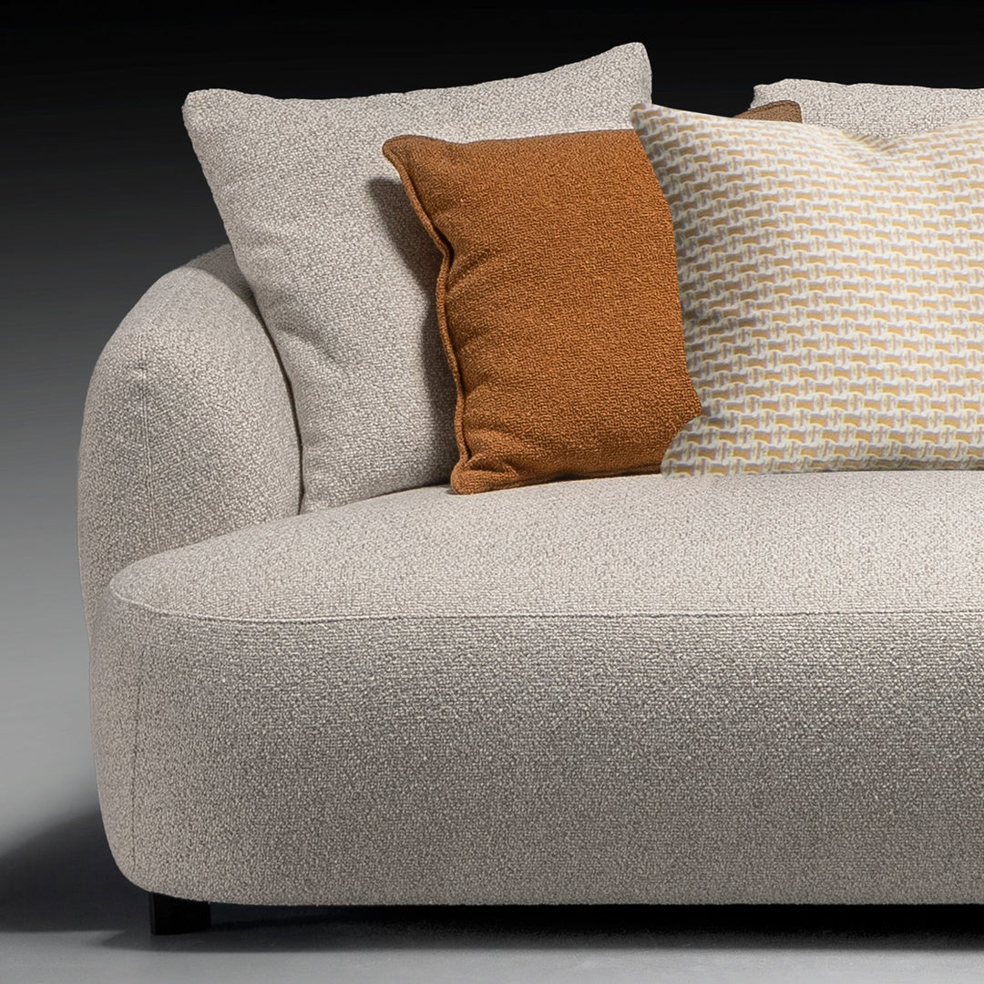 Cream boucle fabric modular l shape sectional sofa serene 3+l with context.