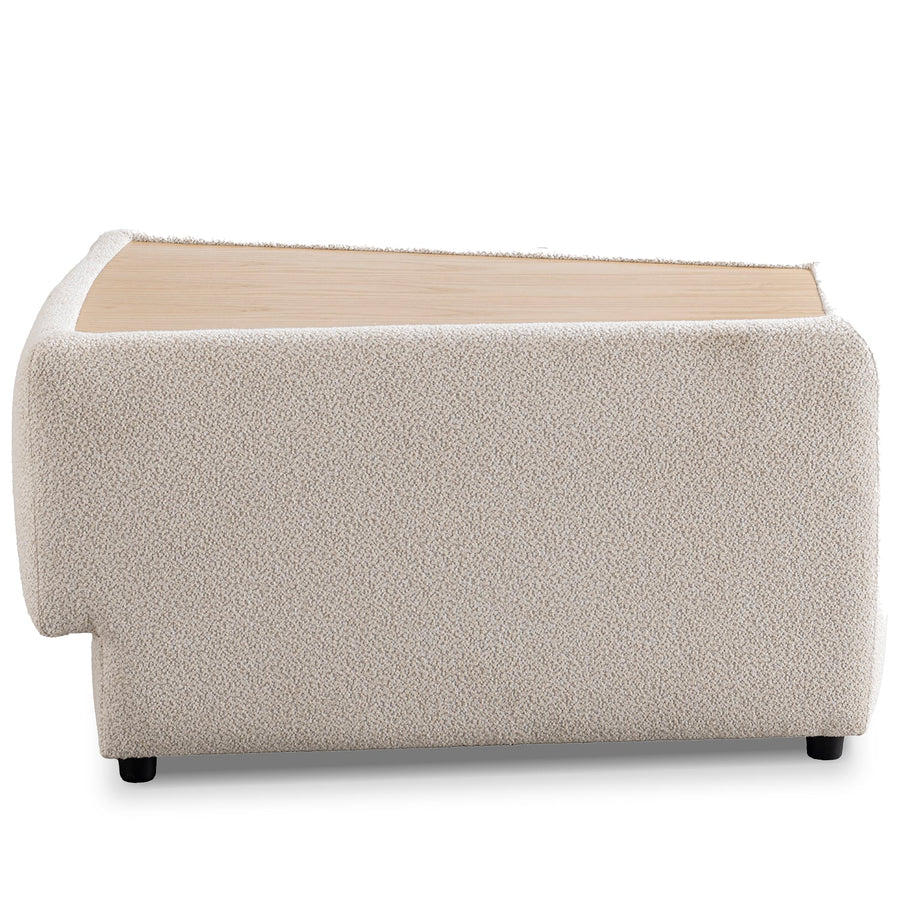 Scandinavian boucle fabric modular side table rene in white background.