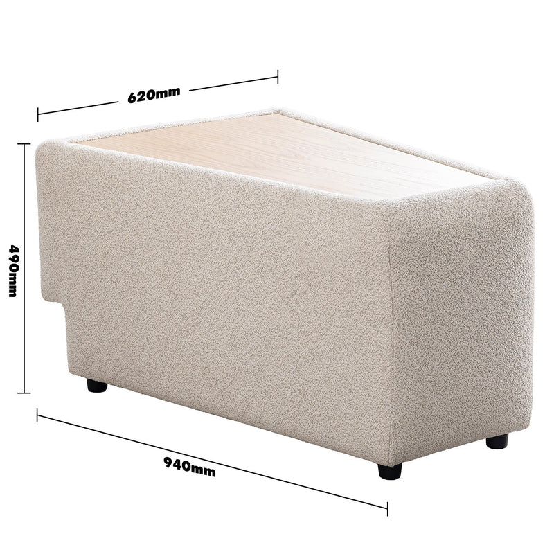 Scandinavian Boucle Fabric Modular Side Table RENE Size Chart