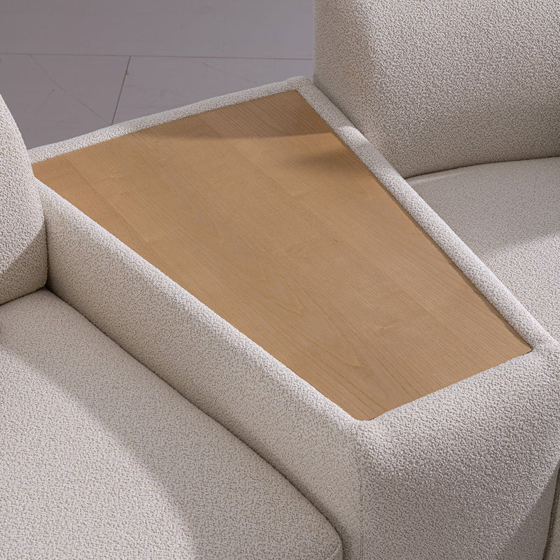 Scandinavian Boucle Fabric Modular Side Table RENE Material Details Chart