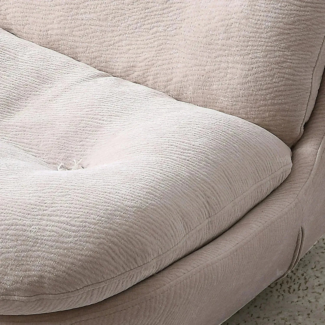 Cream Chenille Velvet Fabric Rocking 1 Seater Sofa NEBULA