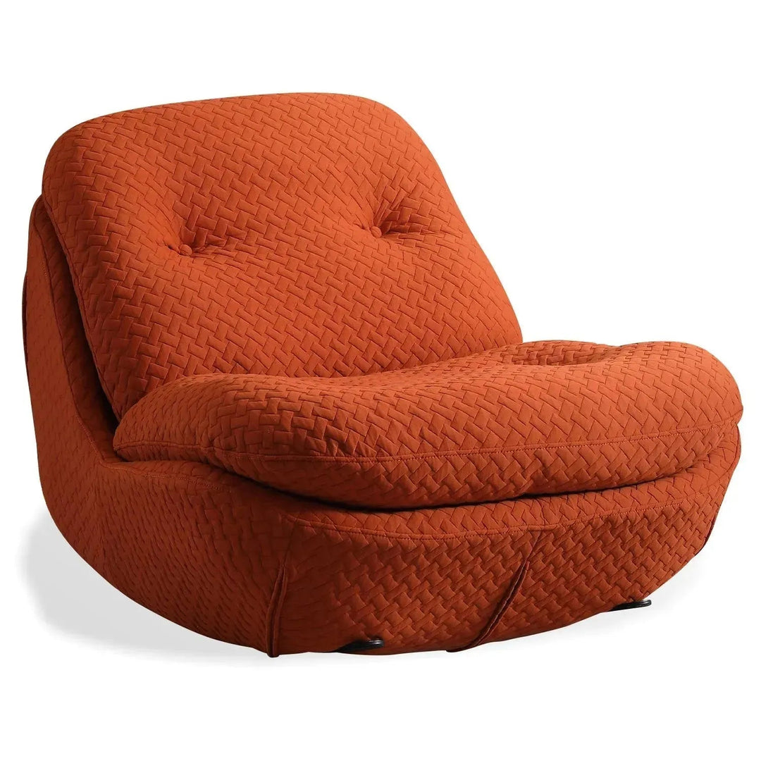 Cream Chenille Velvet Fabric Rocking 1 Seater Sofa NEBULA