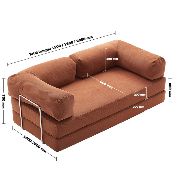 Modern Corduroy Fabric Sofa Bed SQUEEZE